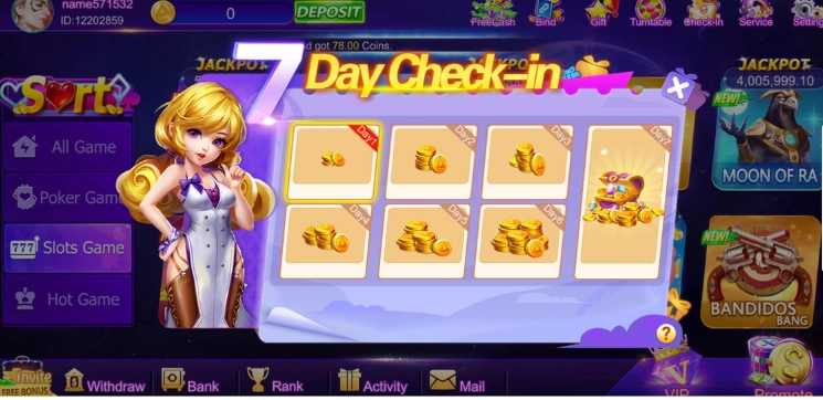 Daily check in Bonus