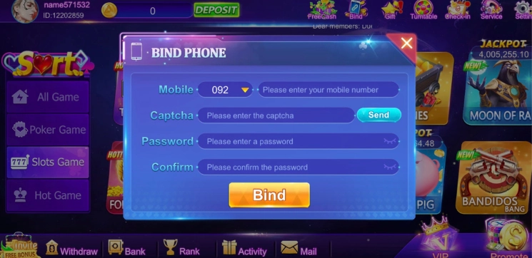 DailtPati game login system